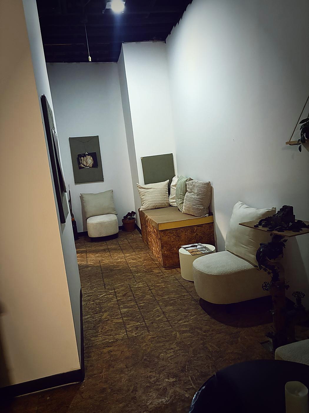 Waiting area with soft seating